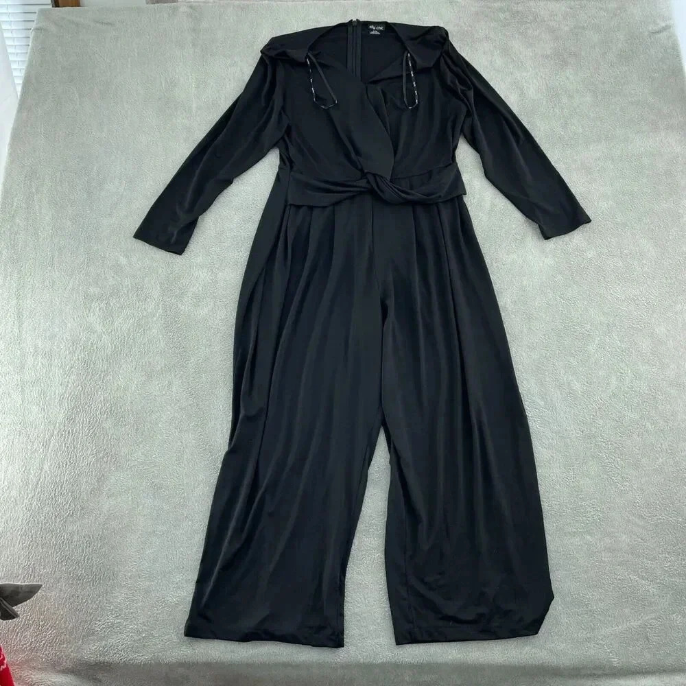 City Chic Black Womens Plus Size L 20 Jumpsuit 3189